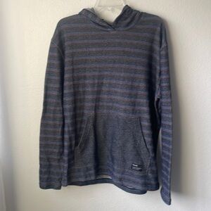 Hurley shirt pull over hoodie, size medium, men’s navy striped